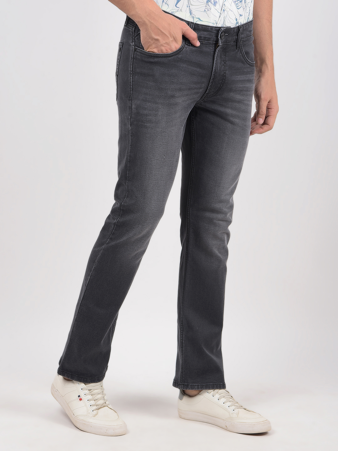 Numero Uno Men Solid Grey Jeans
